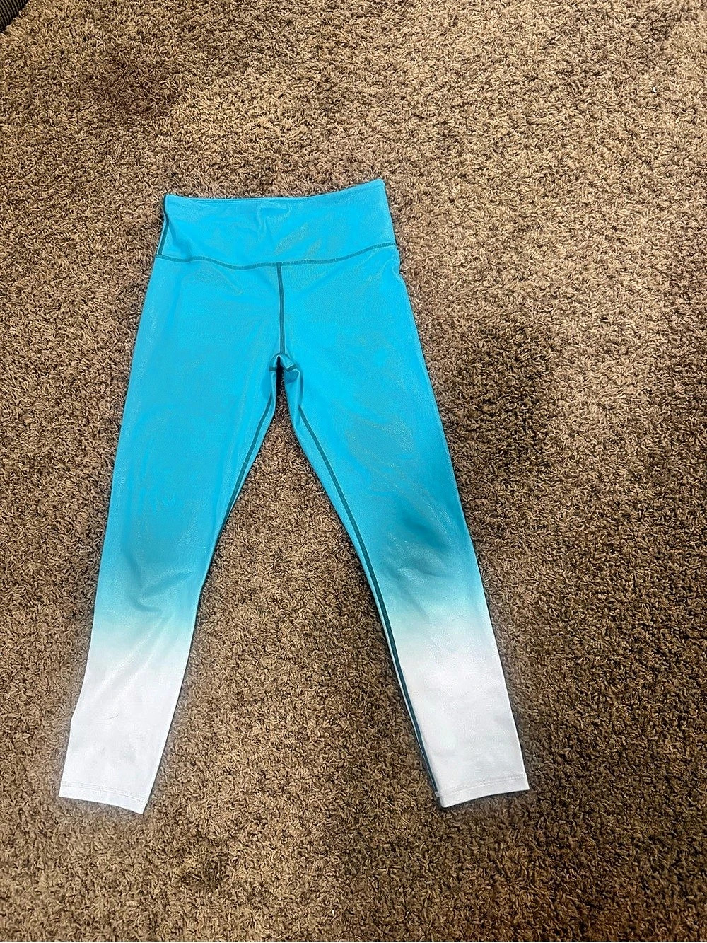 Ziya Ombre Athletic Leggings in Blue & White Like New
